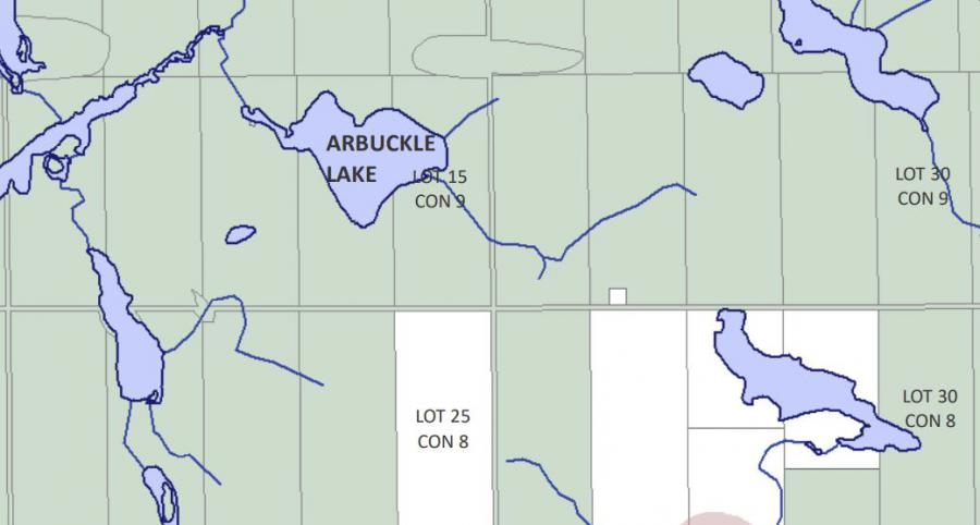 Zoning Map of Arbuckle Lake in Municipality of Algonquin Highlands and the District of Haliburton